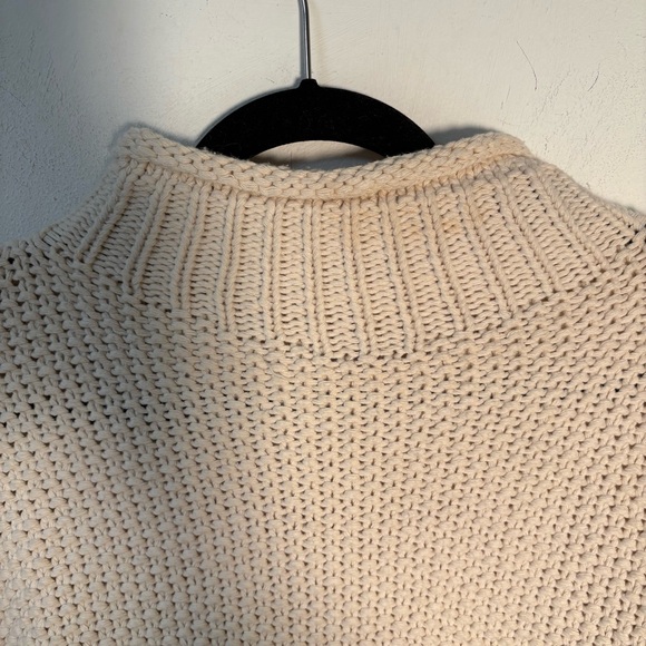 She + Sky Womens Cozy Cream Cotton Sweater Medium - Picture 7 of 11